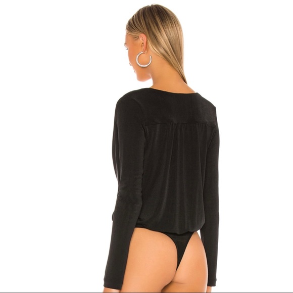 NEW FREE PEOPLE BLACK LONG SLEEVE BODYSUIT - Picture 7 of 9